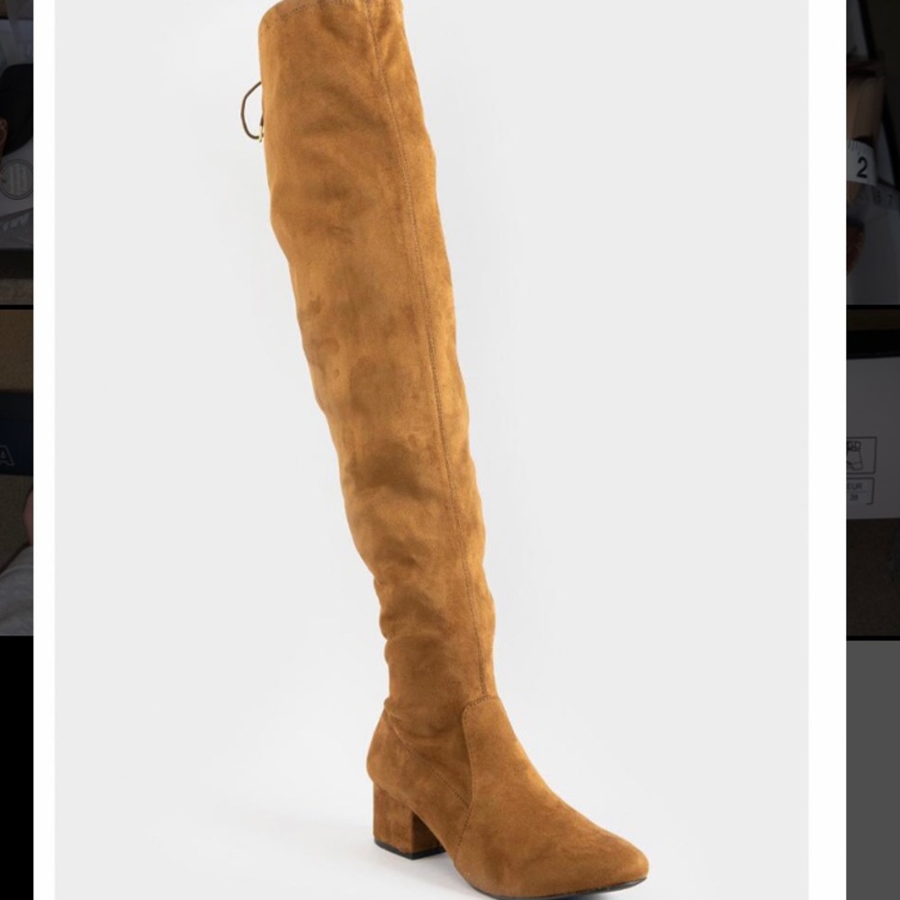 NWT Qupid Brown Suede Over the Knee Boots Size 6